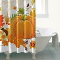 thumbnail image 4 of Happy Thanksgiving Farmhouse Fall Pumpkin Shower Curtains,Reusable Bathtub Curtains with Hooks Basic Polyester Fabric Bathroom Curtains for Halloween Thansgiving Christmas Hotel Dorm, 4 of 5