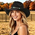 thumbnail image 2 of Felt Cowboy Hat Cattleman Pinch Front Shapeable Wide Brim Western Hat for Men Women, 2 of 5