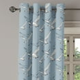 thumbnail image 3 of Ambesonne Bird Print Grommet Curtain, Crane Cartoon Pattern, 50"x60", White and Blue Grey, 3 of 5