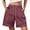 Deep Red_#01, variant on Bermuda Shorts for Women Knee Length Lightweight Athletic Short Summer Elastic Waist Drawstring Beach Short with Pockets,Sky Blue XL