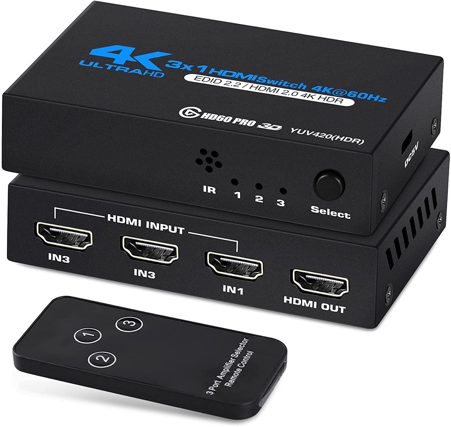 Hdmi Switcher Monoprice Blackbird 4K 3x1 HDMI 2.0 Switch, HDR
