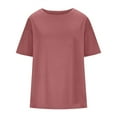 thumbnail image 4 of Fmbrln Womens Summer Basic T-shirts Fashion Casual Solid Color Short Sleeve Tops Crew Neck Blouse Trendy Tees 2025, 4 of 5