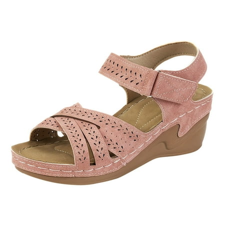 

Eudgs Women s Summer Fashion Solid Color Hollow Open Toe Leather Sandals Casual Comfortable Light Outdoor Sandals Sandals for Women No Heels for Women Sandals Womens Sports Sandals Size 11 Shoes Women