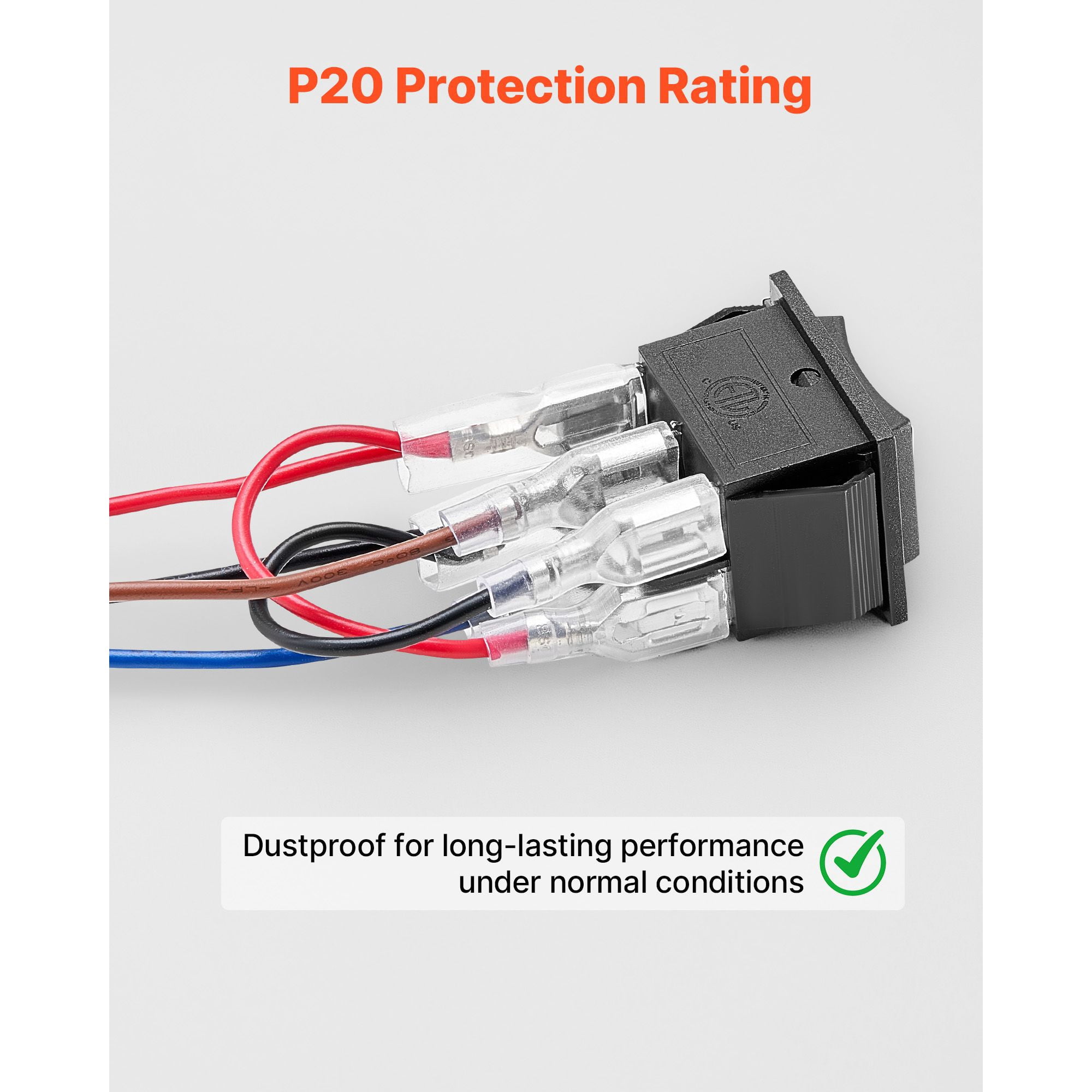 Rocker Switch, 6 Pin Momentary DPDT Rocker Switch, 3-Position (ON)-Off-(ON) Polarity Reversing Switch AC 250V/16A 125V/ 20A for Auto Car Boat Household Appliances