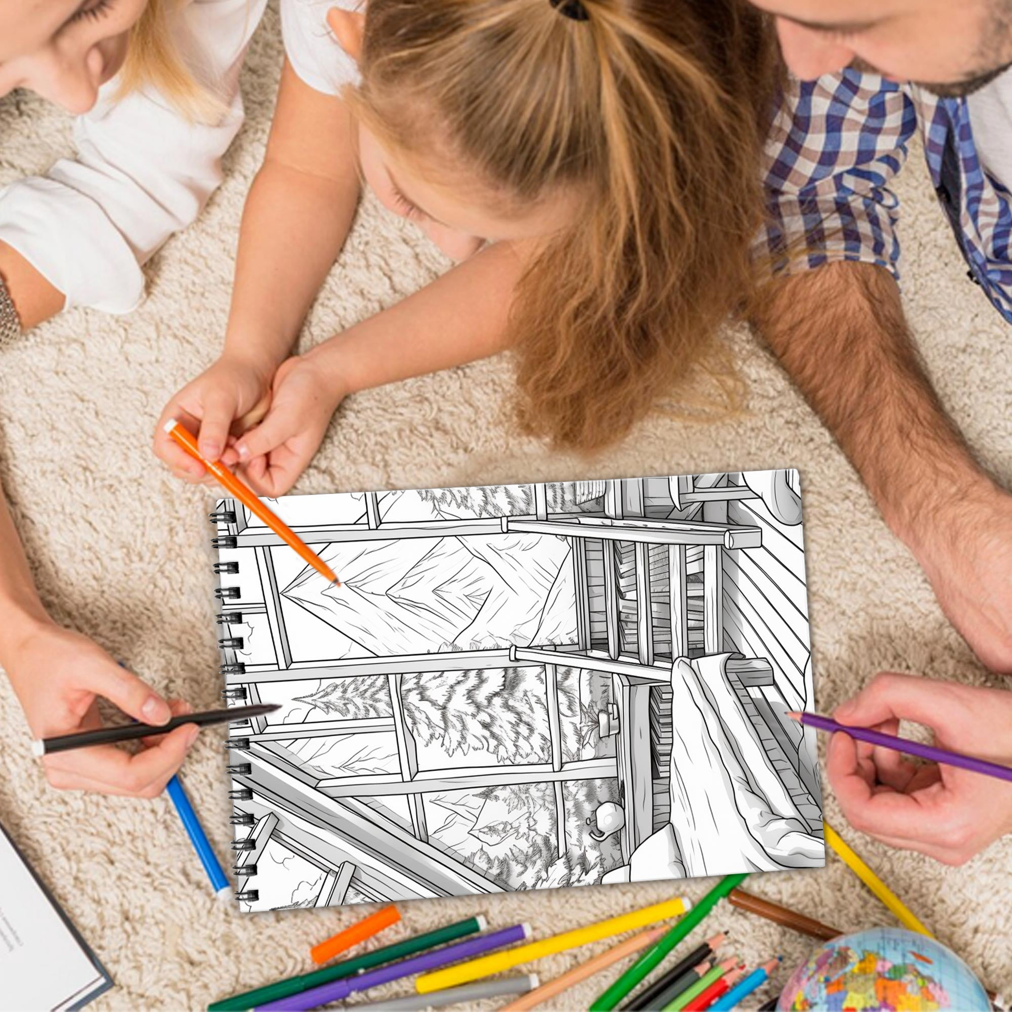 LBKHOUSE Large Print Marigolds Coloring Book Spiral Bound for Adults, Premium Cover