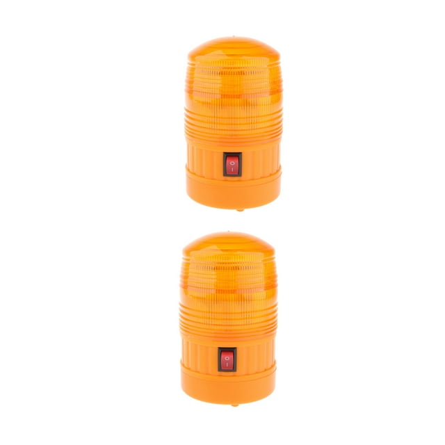 2x La Batería de la lámpara de Advertencia de DC6V / 12V LED Parpadea La Iluminación con Magnética - Amarillo 6V Sharpla Luz de advertencia estroboscópica