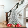 thumbnail image 4 of Patiojoy 6 FT Snow-flocked Artificial Christmas Tree Pre-lit Hinged Xmas Tree with 51 Sphere Lights, 4 of 9