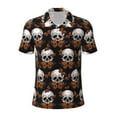 thumbnail image 2 of Daiia Butterfly Skull Pattern Men’s Polo Shirts,Solid Deck Shirt,Classic Fit, Breathable Cotton Polo for Casual and Sport Wear-Medium, 2 of 7