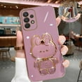 thumbnail image 1 of Mirror Plating Phone Holder Case For Samsung Galaxy A53 A73 A33 A52 A52s A72 A32 4G 5G A51 A71 A12 A31 A21S A50 A54 Stand Cover Purple A30S, 1 of 5