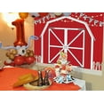 thumbnail image 3 of Red Barn Door Pretty Backdrop Wooden Barn Door Farmhouse Photography Rustic Farm Backdrop Country Scene Farm Party Decoration Photo Props for Party, 3 of 5
