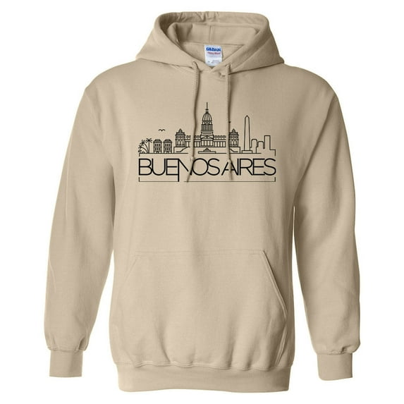 Skyline Buenos Aires Argentina Hoodie Sweatshirt Unisex X-Large Sand