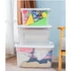 thumbnail image 4 of Contenedores de alimentos apilables, contenedor transparente con tapa, juego de 3 contenedores de alimentos transparentes para refrigerador, estructura estable y sólida, asa de fácil transporte, 4 of 4