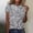 Silver, variant on Women Sparkly Graphic Print Tops Loose Short Sleeve Crewneck Tshirt (Silver S)