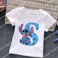thumbnail image 3 of Camiseta de algodón con letras ABCD de Stitch para niños, camisetas combinadas, camisetas de dibujos animados Kawaii, ropa informal para niños y niñas, camisetas Harajuku para niños y niñas, 3 of 5