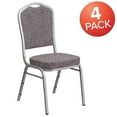 thumbnail image 4 of 4 Pk. HERCULES Series Crown Back Stacking Banquet Chair in Herringbone Fabric - Silver Frame, 4 of 9