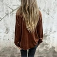 thumbnail image 3 of Uootdi Long Sleeve Tops Gift for Women Velvet Shirts Oversized Button Down Lapel Velvet Shirt Christmas Velour Blouse Top Retro T, 3 of 4