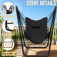 thumbnail image 3 of G TALECO GEAR Hammock Chair with Stand, Heavy-duty Hanging Chair with Stand, Sturdy Swing Chair Stand 350lbs, Hammock Chair Included, for Indoor Outdoor, Gray, 3 of 7