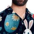 thumbnail image 5 of Easter Men's Short Sleeve Beach Shirts Hawaiian Button Down Casual Summer Printed Unisex Top, 5 of 6