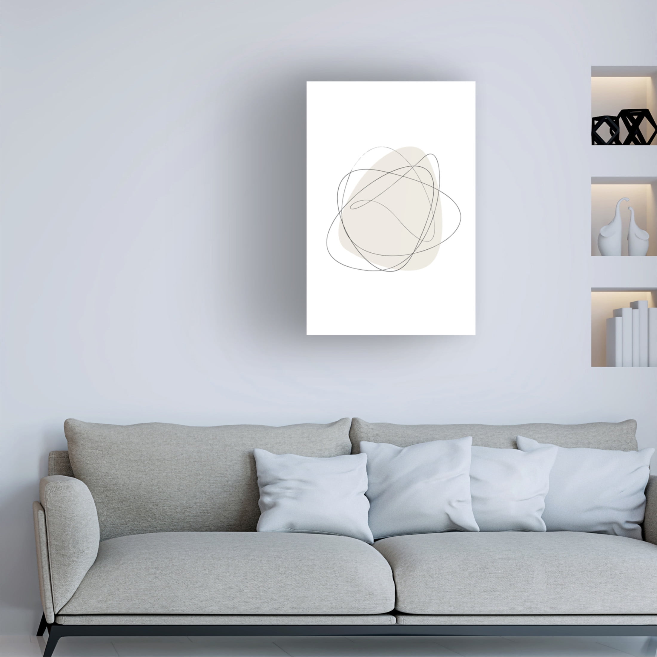 Trademark Fine Art Oju Design Beige Circles Canvas Wall Art