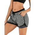 thumbnail image 2 of FUTATA 2 In 1 Women's Running Shorts Double Layer Sport Yoga Shorts Workout Athletic Shorts With Pockets, 2 of 6