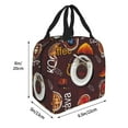 thumbnail image 2 of Yiaed A Cup Of Black Coffee On A Saucer Print Insulated Lunch Bag Reusable Cute Tote Lunch Box, Leakproof Cooler Lunch Bags for Work Office Travel School Picnic, 2 of 5
