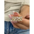 thumbnail image 3 of Silver & Stone Jewels 14K Yellow Gold Finish Pear Cut Cubic Zirconia Stackable Wide Women Wedding Band Ring Silver, 3 of 4
