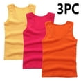 thumbnail image 2 of ZACPNCV 3PC Girls Tank Tops Cotton Sleeveless Undershirt Tank Tops Basic Shirts for Girls Kids Dancewear Orange 5-6 Years, 2 of 4