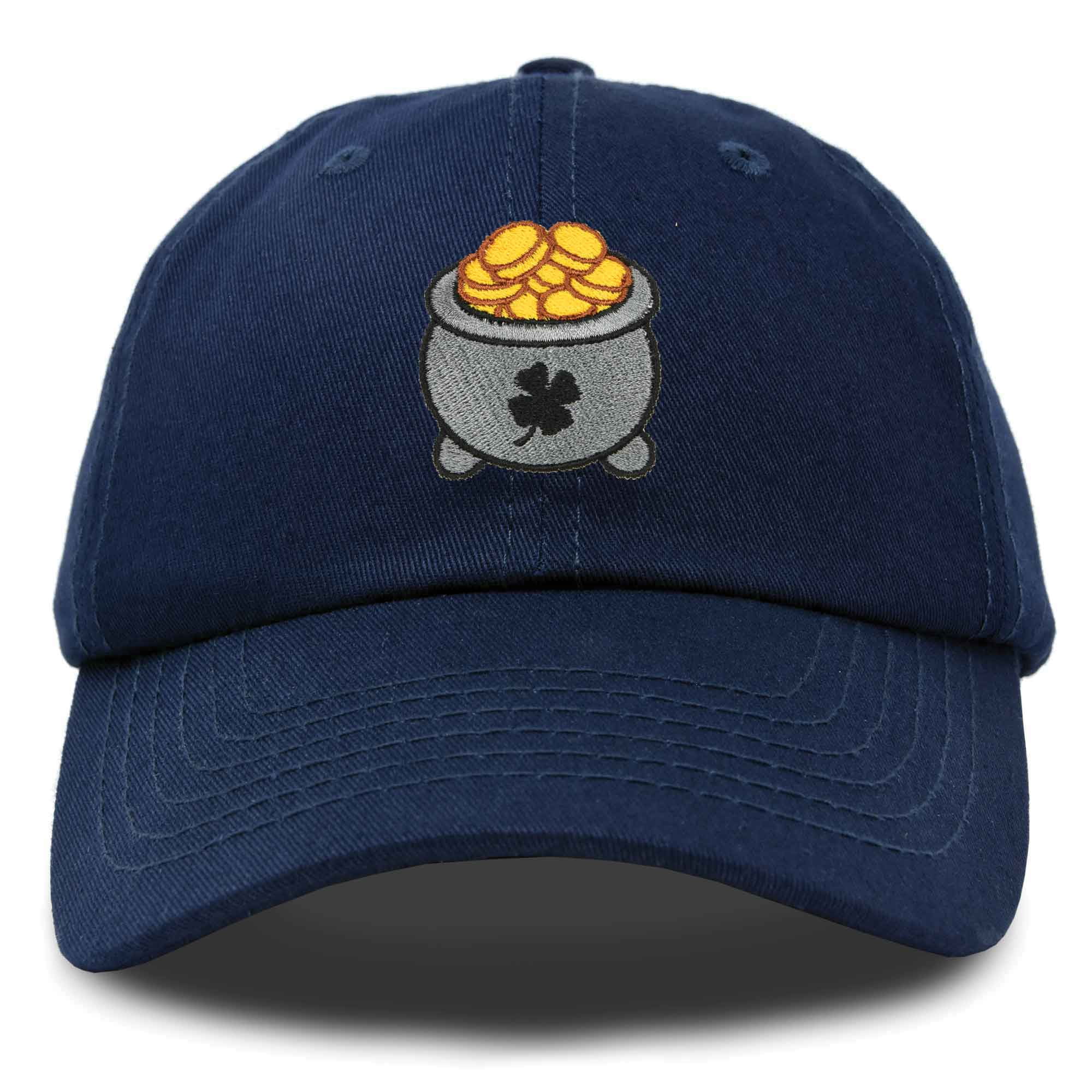 DALIX Lucky Pot Of Gold Hat Womens Embroidered Baseball Cap in Navy