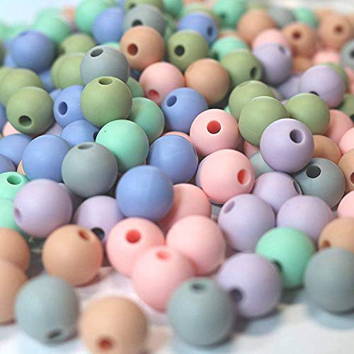 Jewelry Making Silicone Beads with String and Clasps Pastel Colors, 258 Pieces