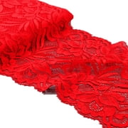 Lace Lace Wide Curtain Stretch Ribbon Fabric DIY Clothing Accessories 1m(red)