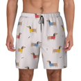 thumbnail image 3 of Uemuo Dachshund Dog Puppy Pattern Mens Swim Trunks Quick Dry Board Shorts with Mesh Lining, Stretch Beach Shorts Quick Dry No-Chafing Board Shorts-X-Large, 3 of 9