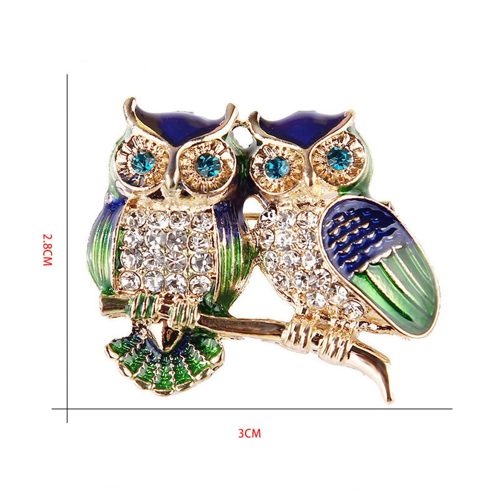 Diamante Pearl Owls Fashion Brooch Pin Brand New FREE P&P 