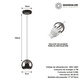 thumbnail image 4 of Lampara Colgante Esferica Techo Decorativa Ajustable Chica, 4 of 5