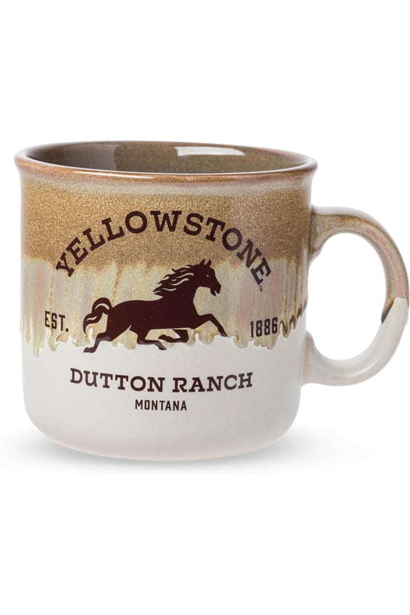 Yellowstone Dutton Ranch Montana Reactive Glaze Ceramic Camper Mug, 20 Ounces