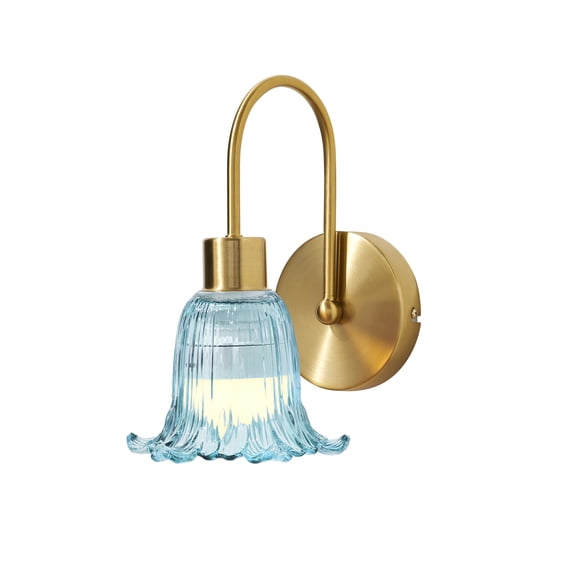 Beautiful Blue Flower Petal LED Rechargeable Wall Sconce by Drew Barrymore