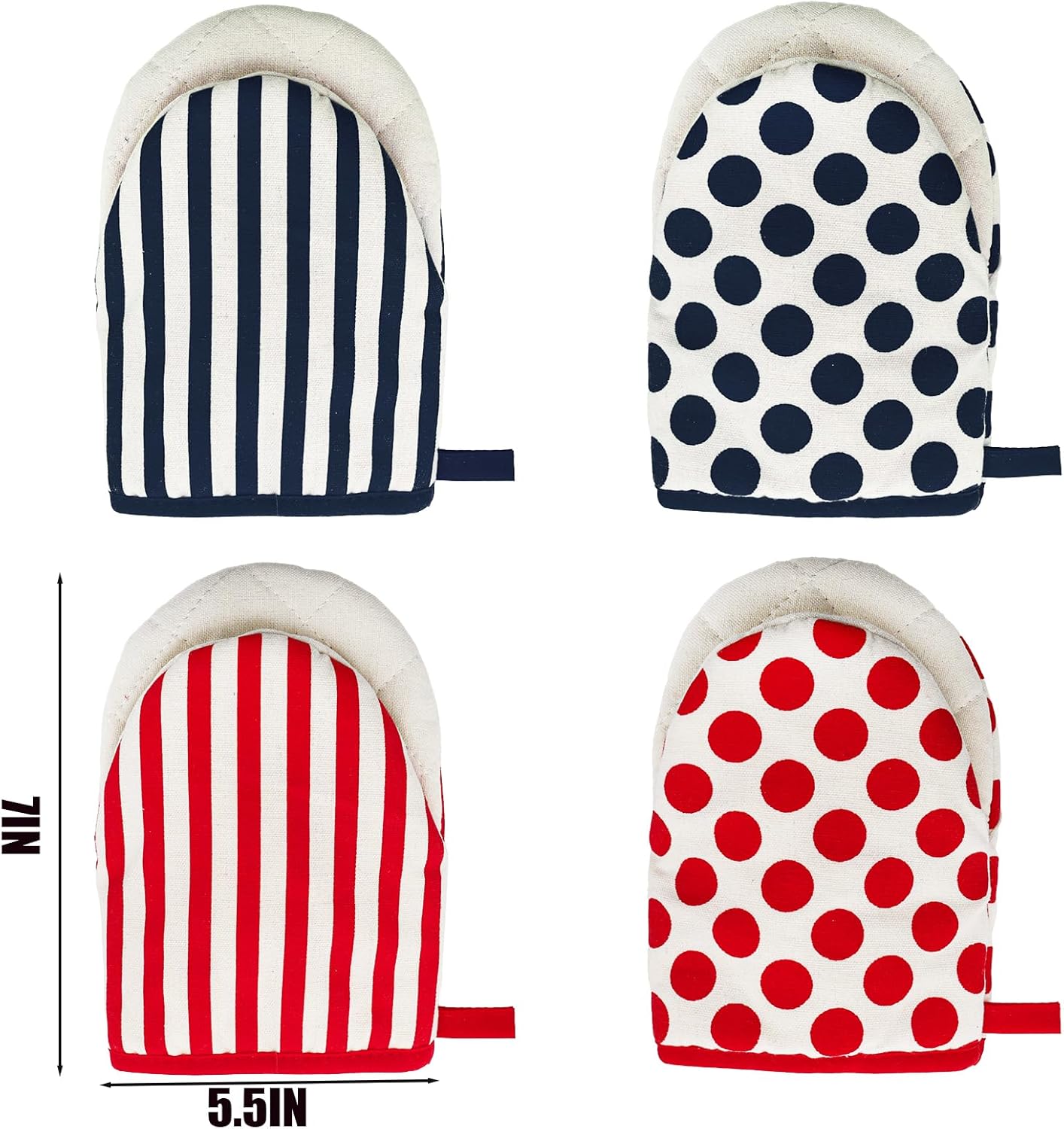 4 Pieces Mini Oven Mitts, Heat Resistant Short Kitchen Gloves for Oven, 5.5"x7"
