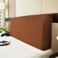 thumbnail image 1 of Xiao Hua 1 funda de cabecera suave para el hogar, con respaldo elástico de felpa gruesa, todo incluido, decoración sencilla para dormitorio, 1,5 m de largo (marrón), 1 of 4