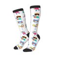 thumbnail image 2 of Bingfone Compression Socks for Women and Men Long Socks for Running Athletic Cycling Nurse-Hello Summer Cat, 2 of 8