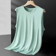 thumbnail image 4 of Tank Tops for Men Ice Silk Mesh Quick Dry Plus Size Summer, Breathable Sleeveless Undershirt for Workout Muscle Gym Athletic, Green 2XL, 4 of 4