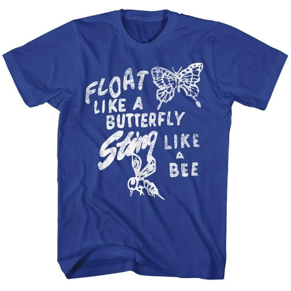 Muhammad Ali Float Like Butterfly Royal Adult T-Shirt