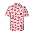 thumbnail image 4 of Xecao Hand Drawn Strawberry print Hawaiian shirt - a stylish short-sleeve button-down for men, perfect for casual beach and tropical outings., 4 of 9