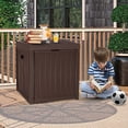 thumbnail image 2 of SOLAURA 51 Gallon Outdoor Deck Box Patio Resin Storage Box with Lockable Lid, Brown, 2 of 7