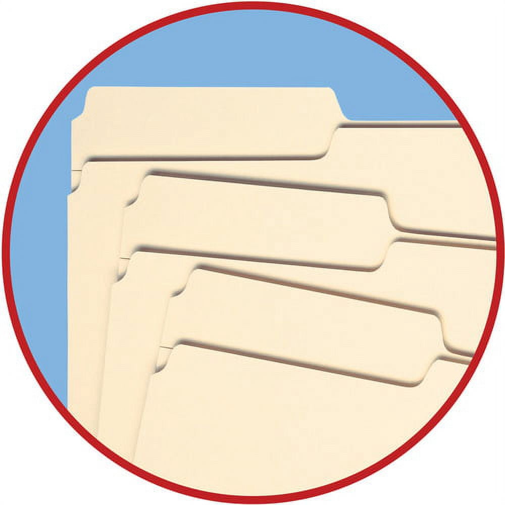 Smead 10335 0.75 in. Expansion Reinforced 1/3-Cut Tab 11-pt Manila File Folders - Letter Size/Manila (100/Box)
