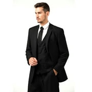 Wehilion by Wehilion Mens Suit Slim Fit 3 Piece Suit Prom Suits Set, Black XL