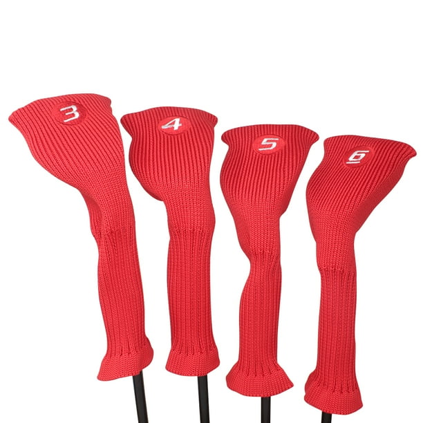 Majek All Hybrid Golf Club Red Headcover Set 36. Neoprene Acrylic Head