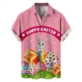 thumbnail image 5 of Camisas hawaianas con estampado 3D de huevos de conejo y dibujos animados para el día de Pascua, ropa de playa para mujer, camisas kawaii para niños, blusas con botones, 5 of 5