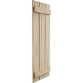 thumbnail image 4 of Ekena Millwork 16 1/2"W x 42"H Rustic Three Board Joined Board-n-Batten Riverwood Faux Wood Shutters (Per Pair), Primed Tan, 4 of 11