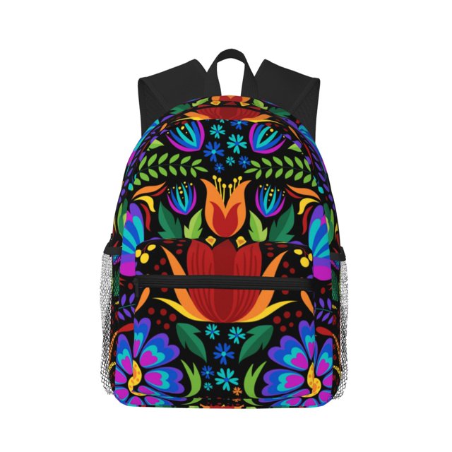 Disketp Colorful Floral Mochila Ligera Clásica con Múltiples Bolsillos, Mochila Casual para Hombre y Mujer, Ideal para Escuela, Trabajo y Viajes