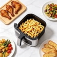 thumbnail image 5 of Casabay 6.34 QT Air Fryer with Viewing Window, 1500W 8-in-1 Electric Hot Air Fryer Oven, Digital Display, Compact Multi-Functional Cooker for Home Kitchen, White, 5 of 6