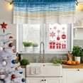 thumbnail image 5 of 2 Pack Valances for Window, Blue Summer Beach Short Curtains for Kitchen Bedroom Living Room, Nautical Coastal Beige Seaside Rod Pocket Small Window Treatment Valance Drapes 42 x 12 Inch, 5 of 8